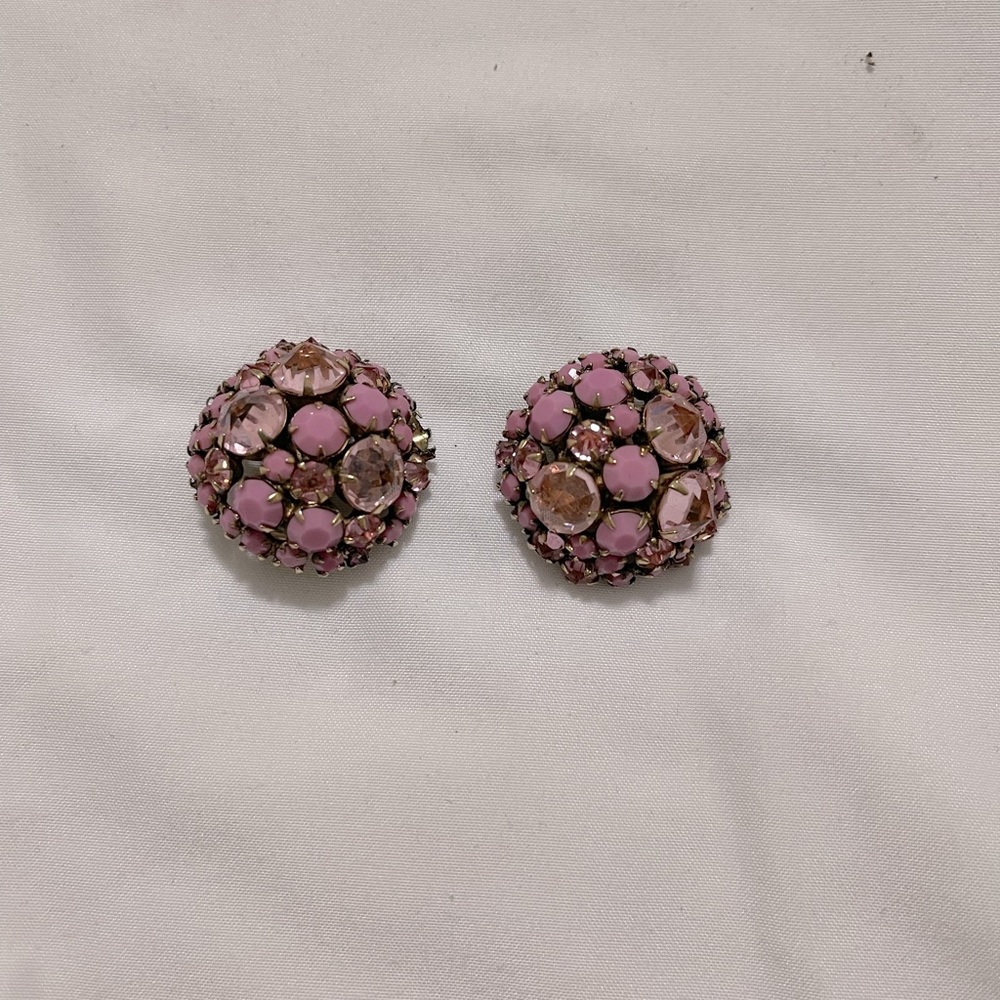 Pink vintage clip on earrings